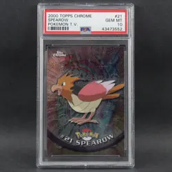 2000 Pokemon SPEAROW #21 Holo Topps Chrome Series 1 Pokemon T.V PSA 10 Gem Mint - Image 1