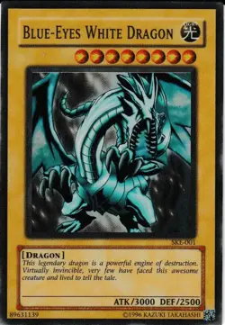 Blue-Eyes White Dragon SKE-001 Unlimited Super Rare YuGiOh TCG Card - Image 1