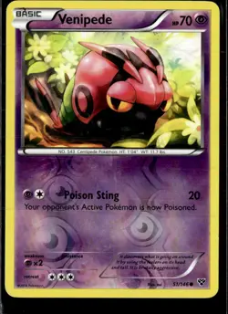 Pokemon Venipede 51/146 XY Base Set Reverse Holo Common 2 Card Lot LP - Image 1