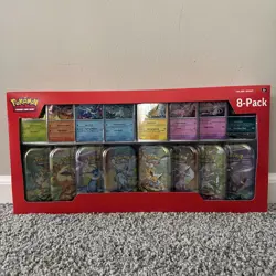 Pokemon TCG Prismatic Evolutions 8 Mini-Tin Bundle + Promos Cards From Costco - Image 1