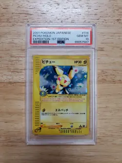 Pokemon PSA 10 GEM MINT 2001 Pichu 1st Edition Japanese Expedition Holo Card - Image 1