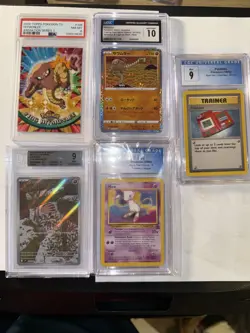 🌟 Lot Of 5 Graded Pokemon Cards PSA CGC Beckett Hitmonlee Mew Swinub Pokedex 🌟 - Image 1