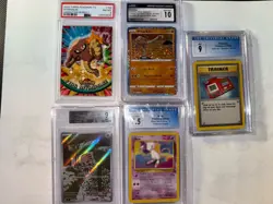 🌟 Lot Of 5 Graded Pokemon Cards PSA CGC Beckett Hitmonlee Mew Swinub Pokedex 🌟 - Image 2