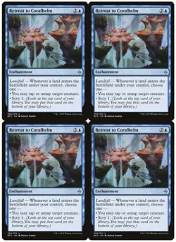 MTG Retreat to Coralhelm x4 Battle for Zendikar Uncommon NM Playset - Image 1
