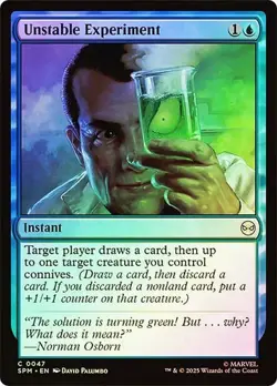 NM Foil Unstable Experiment, MTG, Marvel's Spider-Man, Magic the Gathering, 47 - Image 1