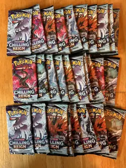 30 Sealed Pokemon Sword & Shield Chilling Reign Booster Packs - Image 3