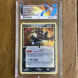 Pokemon TCG Greninja Gold Star SWSH144 Celebrations Ace 9 Graded - Image 1