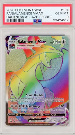 2020 Pokemon SWSH Salamence VMAX #194 Darkness Ablaze PSA 10 GEM MINT - Image 1