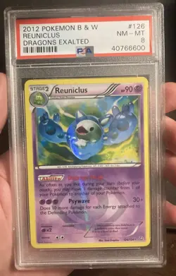 PSA 8 Pokemon Reuniclus Dragons Exalted Black & White Shiny Secret Rare 126/124 - Image 1