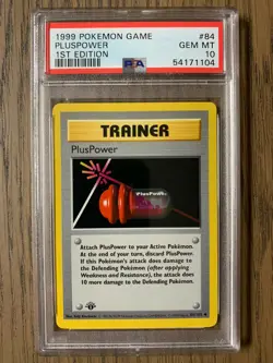 PSA 10 - Pokemon PLUSPOWER - 1st EDITION Shadowless Base Set - 84/102 Thin Stamp - Image 1