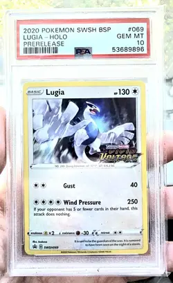 2020 Pokemon SWSH BSP Lugia Holo Vivid Voltage Prerelease #069 PSA 10 - Image 1