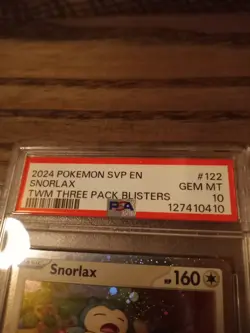 2024 Pokemon SVP EN Snorlax TWM Three Pack Blisters #122 PSA 10 Gem Mint - Image 2