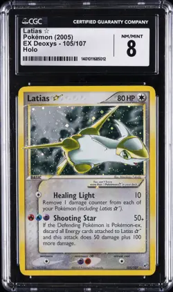 2005 POKEMON EX DEOXYS - HOLO #105/107 LATIAS CGC 8 - Image 1