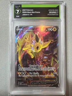 2021 Pokemon SWSH183 Black Star Promo Jolteon V - FA Degree Graded 7 - Image 1