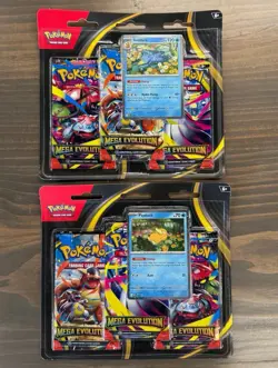Pokemon TCG Mega Evolution 3-Pack Blister Set of Psyduck and Golduck IN HAND - Image 1