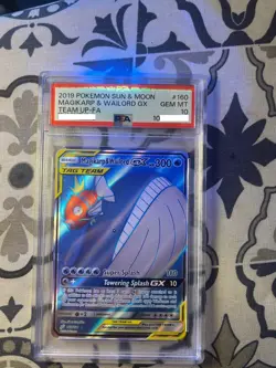 2019 POKEMON SUN & MOON TEAM UP #160 FULL ART/MAGIKARP & WAILORD GX PSA 10 - Image 2
