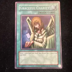 Vintage Yu-Gi-Oh! Graceful Charity SDP-040 Super Rare Unlimited Holo HP - Image 1