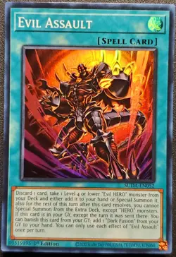 Yu-Gi-Oh! Evil Assault - SUDA - EN052 - Supreme Darkness - Super Rare 1st Ed. NM - Image 1