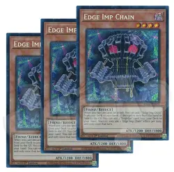 Yugioh - Edge Imp Chain x 3 - 1st Edition Secret Rare NM - Free Holo Card - Image 1