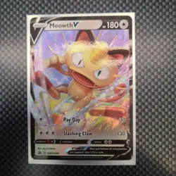 Meowth V SWSH004 Pokemon TCG Card Full Art Holo Promo - Image 1