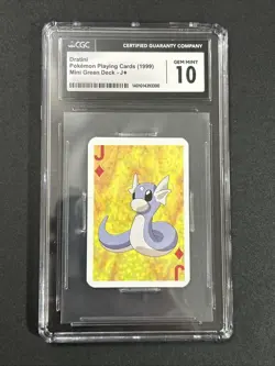 Pokemon - Bicycle Mini Playing Cards - Dratini - Jack Diamonds - CGC 10 Gem Mint - Image 1