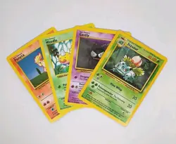 Vintage Base Set Pokemon Cards Lot Of 4 Cards LP - Image 1