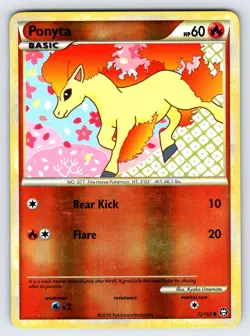Ponyta 72/102 2010 Triumphant Set Pokemon Card TCG Reverse Holo - Lp - Image 1