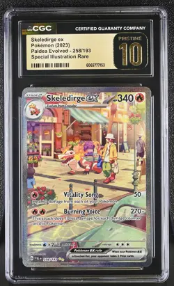 CGC Pristine 10 Skeledirge ex 258/193 SIR Paldea Evolved Pokemon Card - Image 1