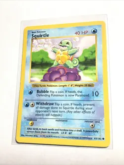 SQUIRTLE - 63/102 - Base Set SHADOWLESS - Pokemon Card - MP - Image 1