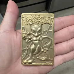 1999 Pokemon Mewtwo 23K Gold-Plated Burger King Promo Trading Card Loose - Image 1