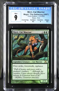 MIRRI, CAT WARRIOR 10th Edition Foil Rare CGC 9 Q++ MTG EDH [Nostalgium] - Image 1