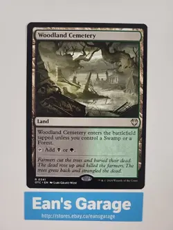 MTG Woodland Cemetery 0341 Land OTC Outlaws of Thunder Junction Rare - MN - Image 1