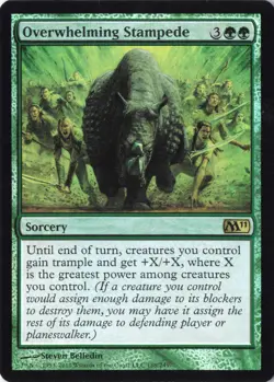 Overwhelming Stampede R Magic 2011 (M11) 189 NM Foil - Image 1