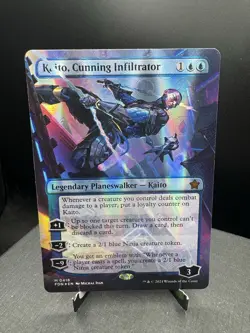 MTG Foundations Kaito Cunning Infiltrator Borderless Mana Foil NM! - Image 1