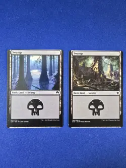 MTG Misprint Miscut Swamps x 2 - Image 1