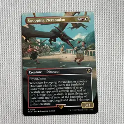 MTG [Swooping Pteranodon] Borderless Jurassic World #19 Reg Rare NM/Unplayed - Image 1