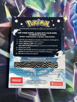 POKEMON SCARLET / VIOLET - SHINY MIRAIDON OR SHINY KORAIDON SERIAL CODE - Image 2