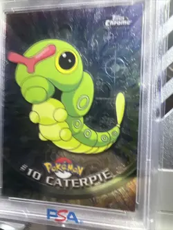 PSA 9 Mint Caterpie 2000 Pokemon Topps Chrome T.V. #10 - Image 2
