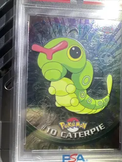 PSA 9 Mint Caterpie 2000 Pokemon Topps Chrome T.V. #10 - Image 3