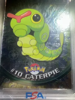 PSA 9 Mint Caterpie 2000 Pokemon Topps Chrome T.V. #10 - Image 4