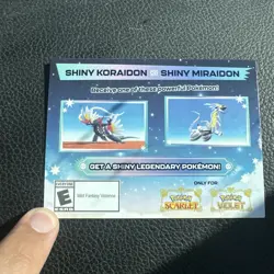 *Early * Shiny Miraidon/Koraidon Code GameStop Pokemon Promo NM - Image 1