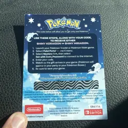 *Early * Shiny Miraidon/Koraidon Code GameStop Pokemon Promo NM - Image 2
