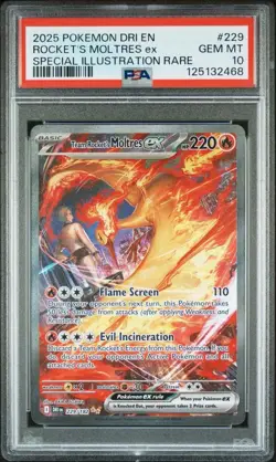 Pokemon Team Rockets Moltres EX SIR PSA 10 GEM MINT - Image 1