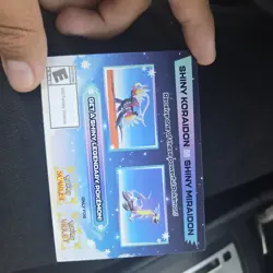 Shiny Miraidon Koraidon Code GameStop Pokemon Promo NM Not Scratched - Image 1