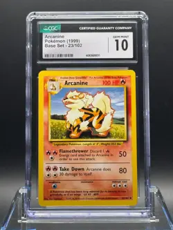 CGC 10 GEM MINT 💎 - Arcanine 23/102 Base Set Regular - 1999 Pokemon - Image 1