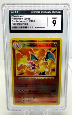 Pokemon XY Evolutions Charizard Reverse Holo 11/108 Graded CGC 9 MINT TCG - Image 1