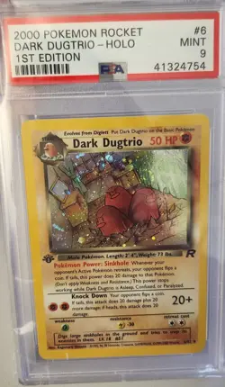 2000 Pokemon Rocket Dark Dugtrio Holo 1st Edition Mint PSA 9 - Image 2