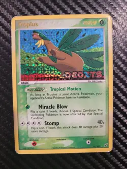 2005 Pokemon EX Deoxys Rare Stamped Holo #27/107 Tropius Reverse Foil MP - Image 1