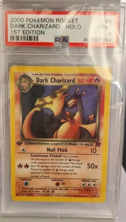 2000 Pokemon Rocket Dark Charizard Holo 1st Edition Mint PSA 9 - Swirl - - Image 1