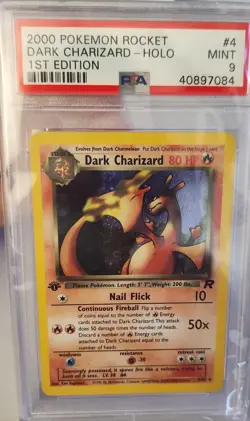 2000 Pokemon Rocket Dark Charizard Holo 1st Edition Mint PSA 9 - Swirl - - Image 4